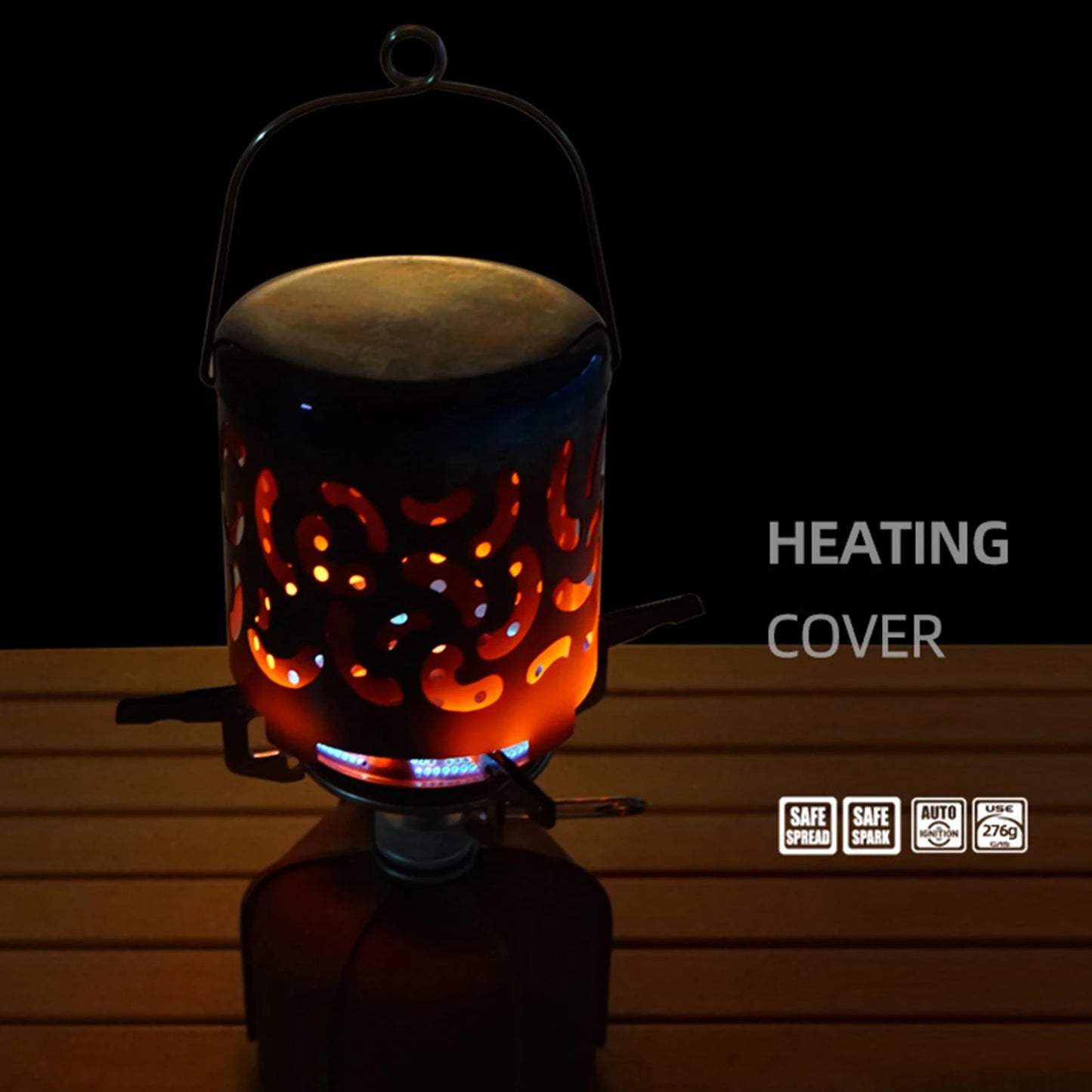 Portable Warming Stove Cover Stainless Steel Tent Heater Camping Heated Stove for Outdoor Backpacking Hiking Traveling BBQ