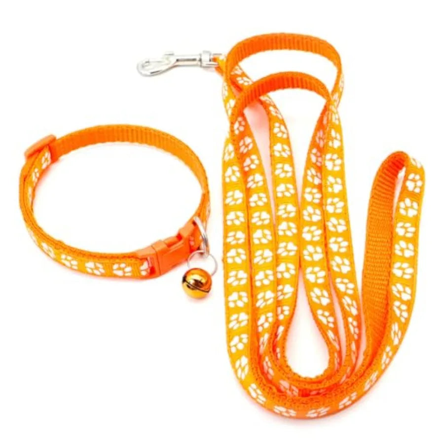 4 Sets Pet Collar and Leash Sets Dog Collars and Leashes Cute Puppy Collars Adjtable Cat Collars Quick Release Collars Kitten B