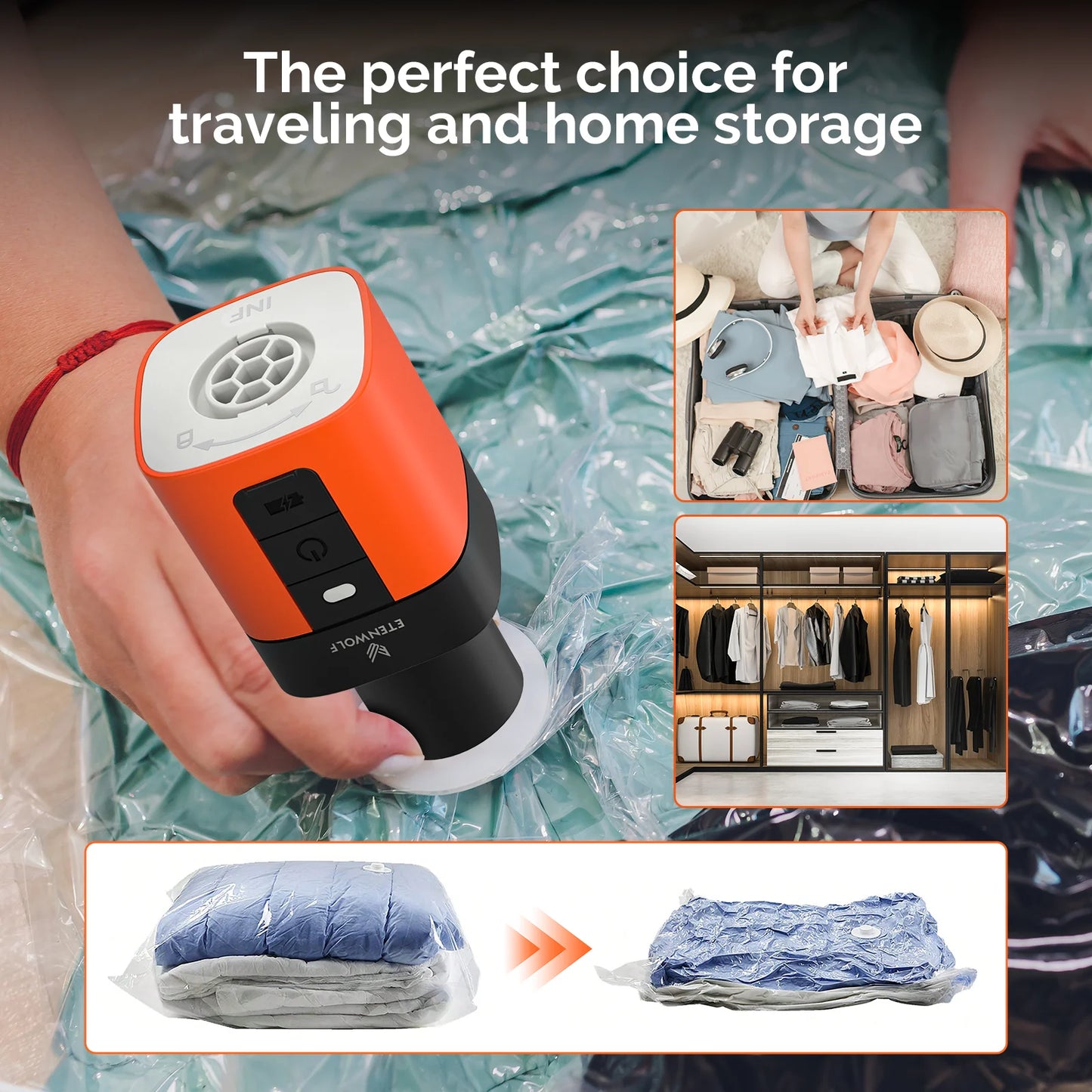 ETENWOLF AIR 3SE Electric Air Pump 2600mAh Camping Light Outdoor Pump for Air Mattress Pool Floats Sleeping Pads