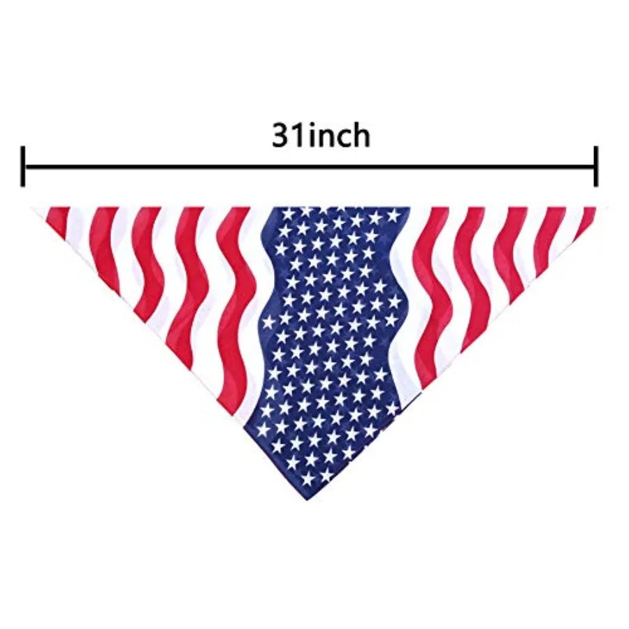 American Flag Dog B Triangle Bibs Scarf Accessories Collar with Bow Tie for Dogs Pets Animals