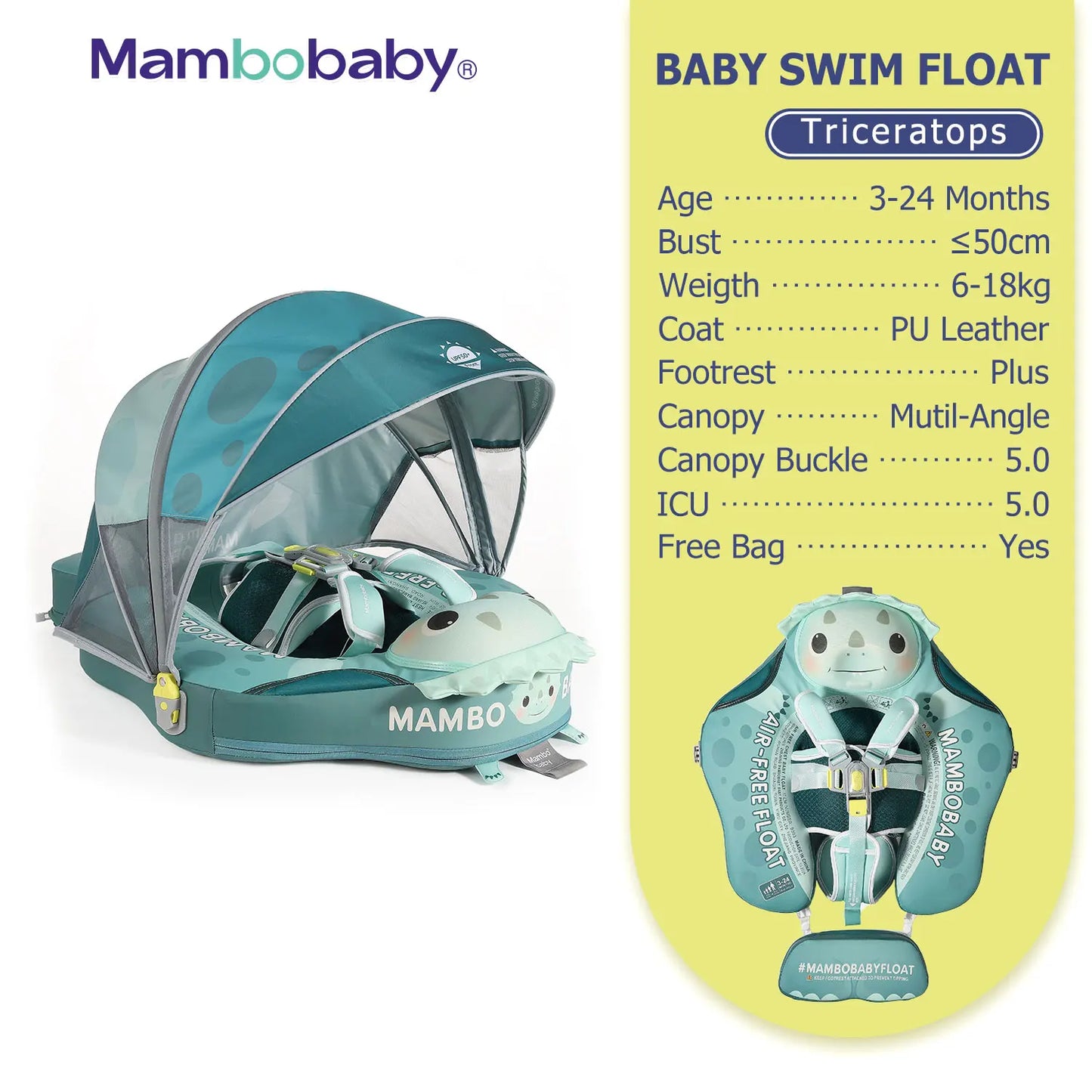 Mambobaby Baby Pool Float Vip 5 Dropshipping Blackproof Pool Mat For Infant Non-Inflatable Natation Buoy With Parasol Beach Toys