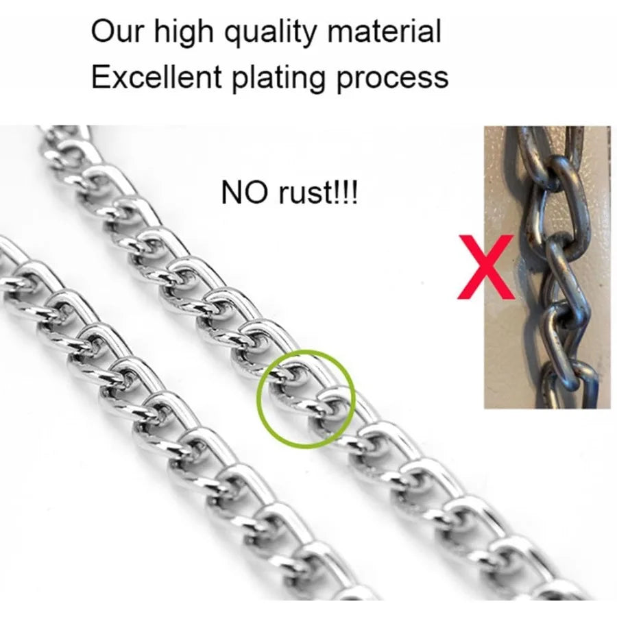 Silver Dog Choke Collar Slip P Chain Collar Stainless Steel Dogs Choker Link Training Metal Puppy Martingale Collars for XXS XS