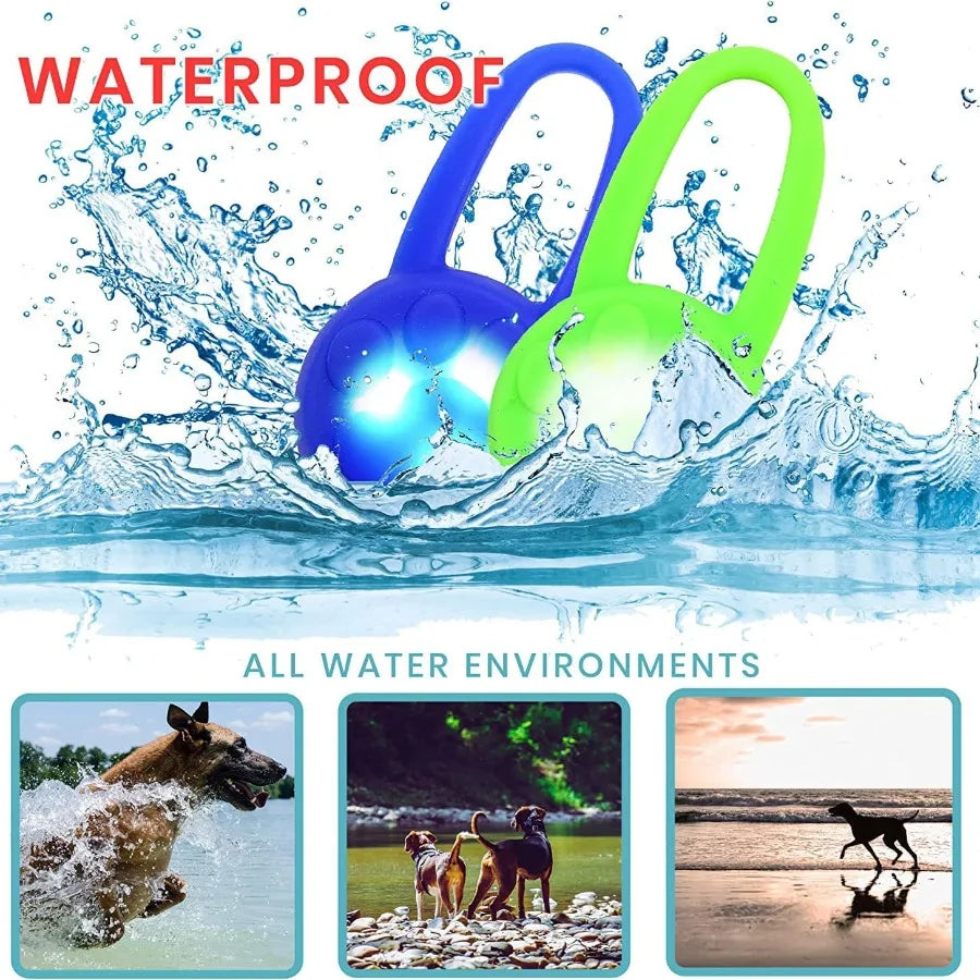 Dog Collar Light Dog Lights for Might Walking Waterproof Silicon LED Dog Collar Safety Night Walking Lights for Dog and Cat Bat