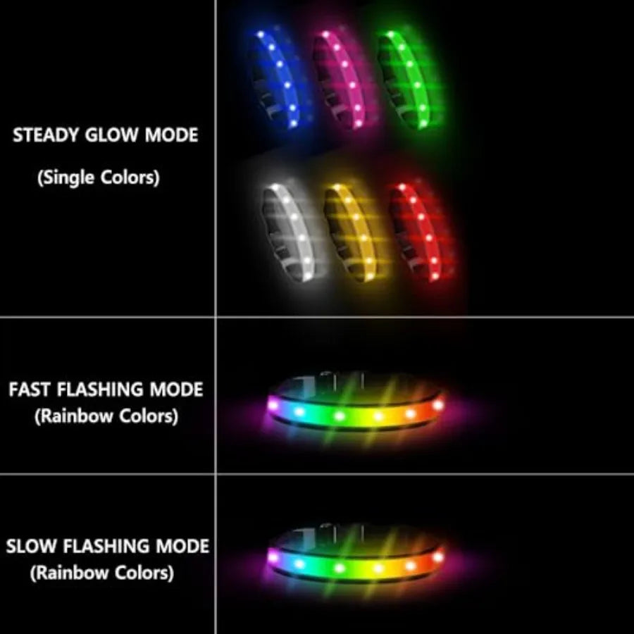 LED Dog Collar lticolor Light Up Dog Collar USB Rechargeable HighVisibility Glow in The Dark Dog Collars for Night Walks IPX7 W
