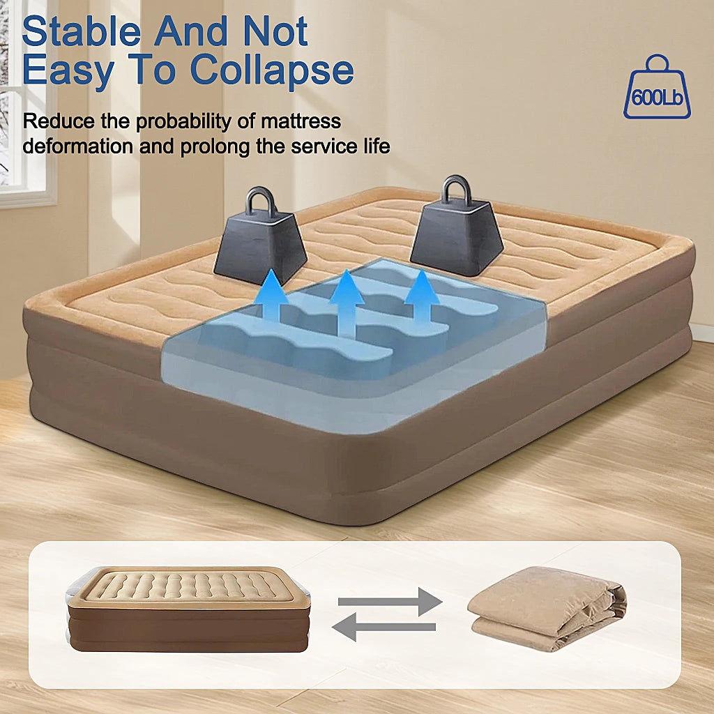 Picnic Thickened Double Plastic Material Folding Beds Modern Inflatable Folding Bed For Outdoor Creative Unique Design Bed