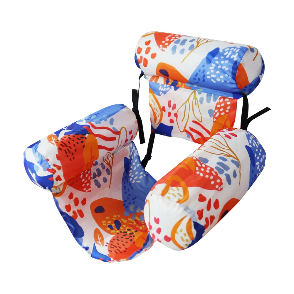 Inflatable Pool Float Floating Lounger Chair with Arm & Backrest Pool Lounge Float Water Hammock for Summer Water Fun