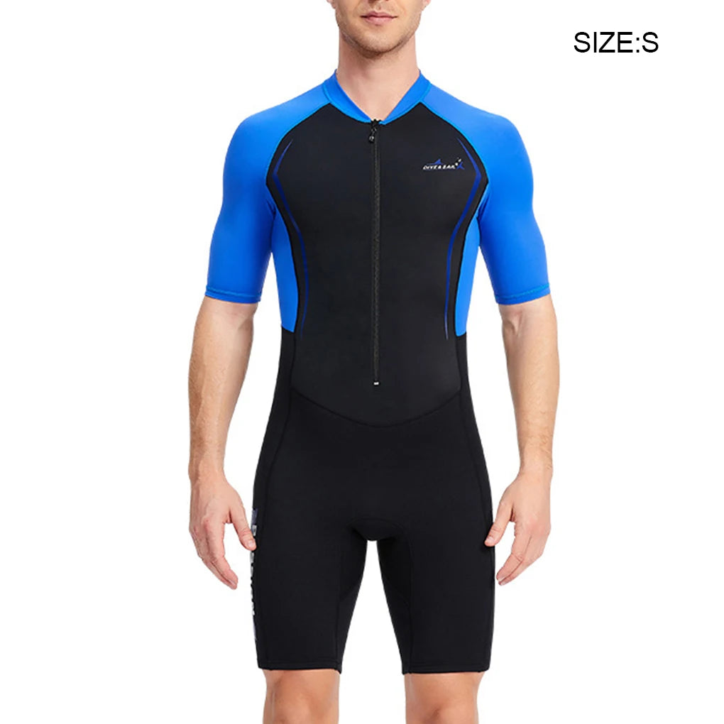 1.5mm Wetsuits Couple Diving Suit with Front Zip Surf Suit Men's yellow L