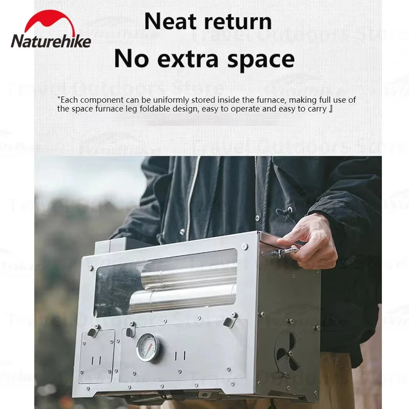 Naturehike Camping Stove Pellet Heating Fire Wood Heater Stove Portable Temperature Control Oven Picnic Cooing Stove Tent Stove