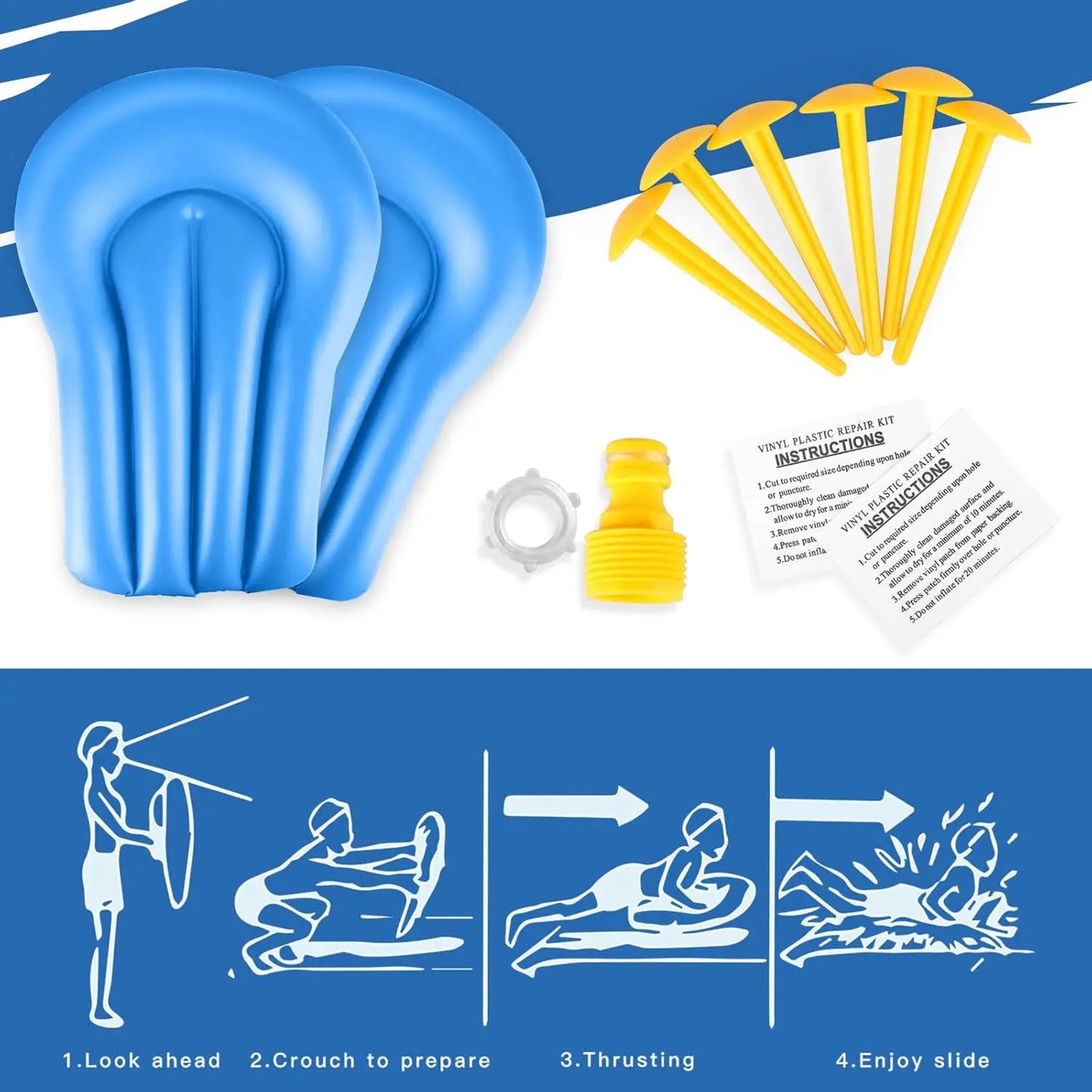 Slip and Slide Lawn Water Slide with 2 Bodyboards, 20FT Slip n Slide Heavy Duty Double Lane for Kids Backyard Games with Sprinkl