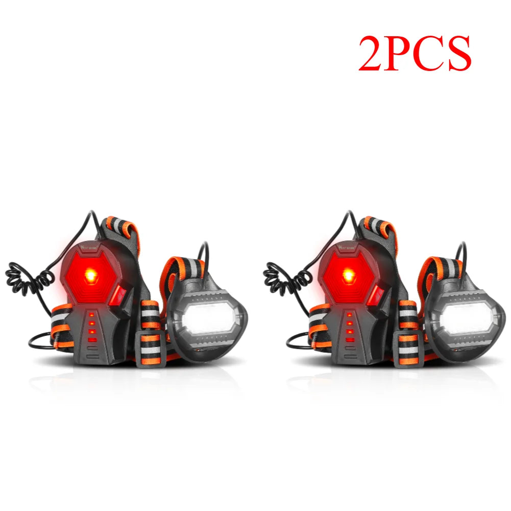 WEST BIKING Portable Sport Running Chest Lamp 3 Gear for Cycling Fishing Hiking Camping Multifunctional Night Running Flashlight