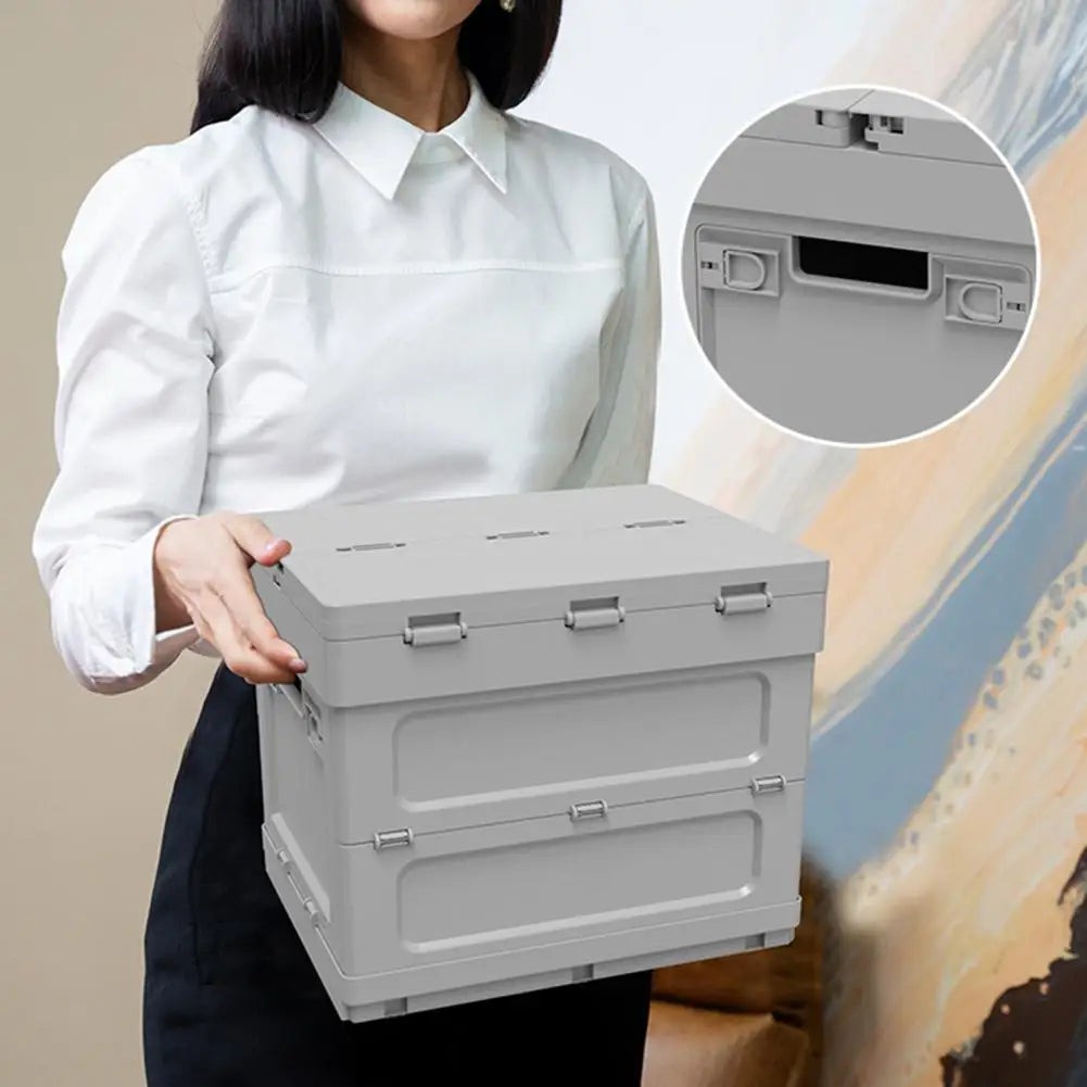 Portable Camping Table Folding Storage Box Organizer Container With Lid Picnic Storage Bins Tables Parking Warning Sign