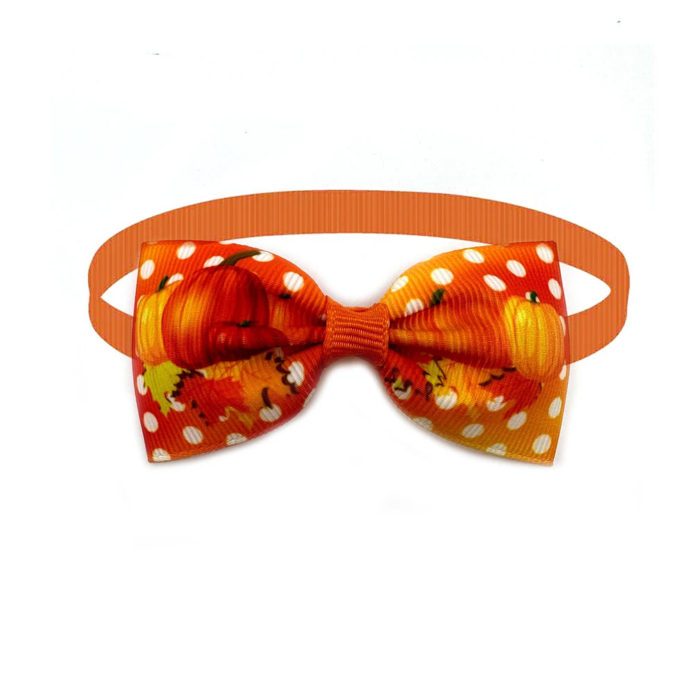 50pcs Dog Bow Tie Fall Style Dog Bow ties Necktie Collar Thanksgiving Pet Supplies Pet Grooming Accessories for Small Dog Cat