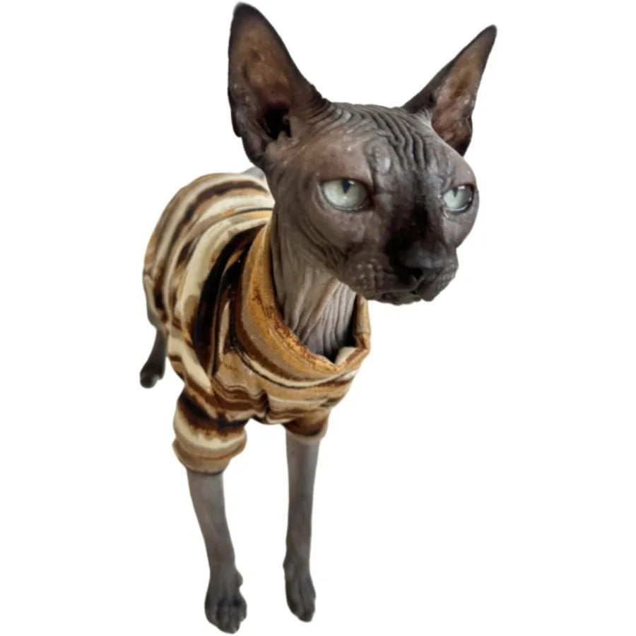 Sphynx Clothes Hairless Cat Shirt Cat Vest Pet Clothes Round Collar Vest Kitten Shirts Cats Small Dogs Apparel Rt Color Large
