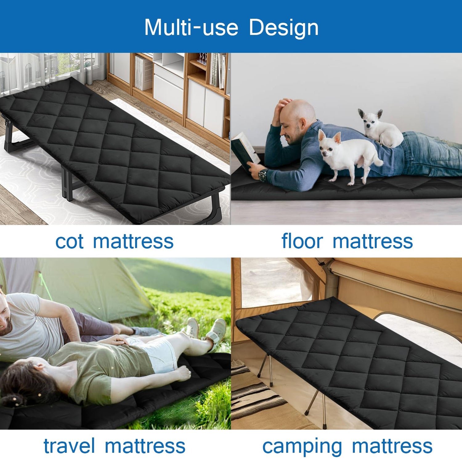 Hammocks, chairs and showers