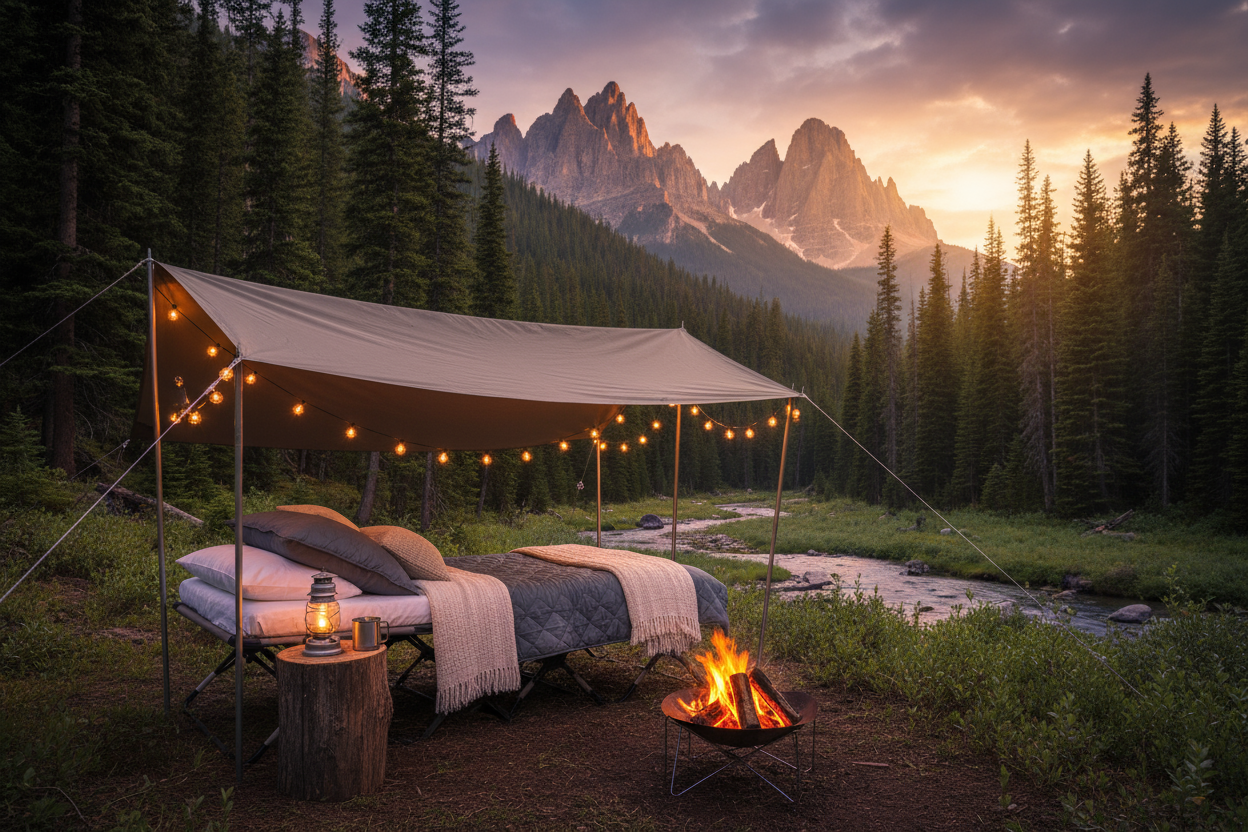 Air mattress, chairs, cots and sleeping bags, pumps