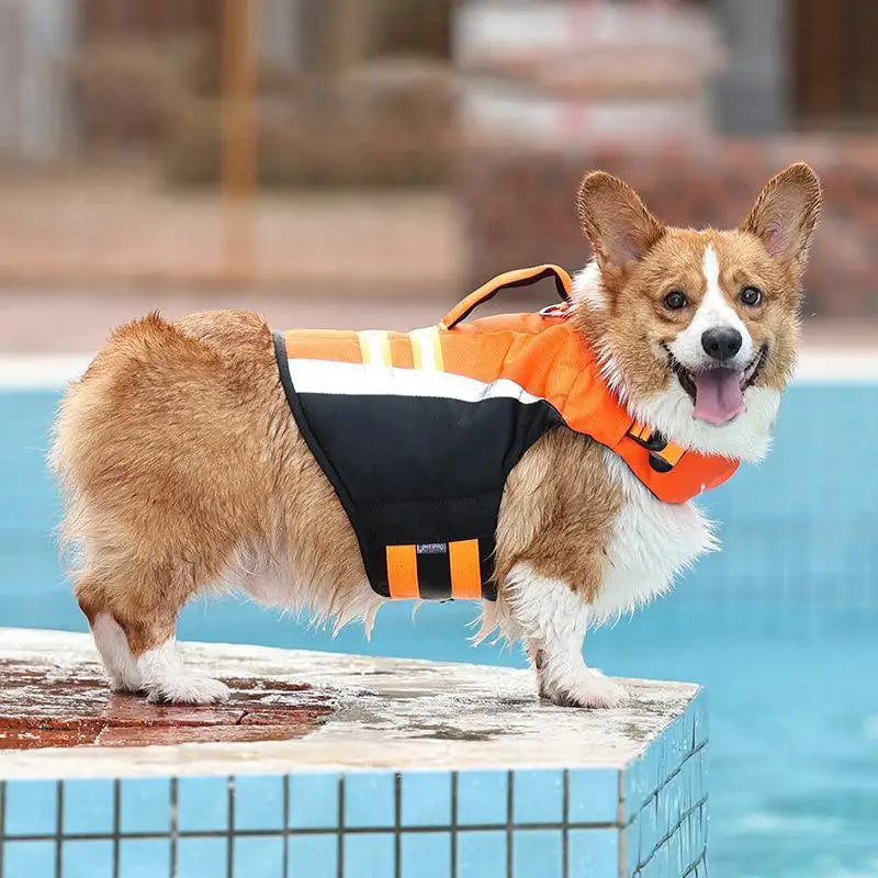 Dog Life Vest High Buoyancy Reflective Adjustable Lightweight with Rescue Handle