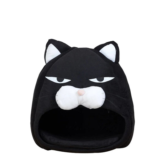 Foldable Cat House Soft Pet Nest With Cushion Cute Cartoon House for Cats Dogs Warm Puppy Kennel Kitten Cave Mat Cat Accessories
