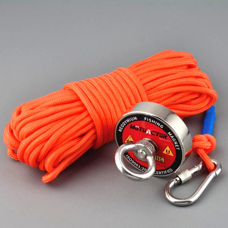 120KG/220KG /300KG/400KG/500KG Salvage Magnet Large Neodymium N52 Magnets Magnet Strong Fishing Magnet with Rope Gloves Bag