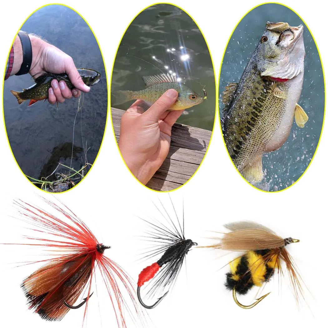 40-148Pieces/Box Trout Fly Fishing Assorted Flies Kit Nymph Dry Wet Flies Fishing Fly Lure