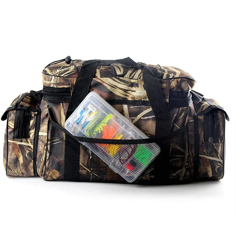 Topline Tackle Versatile Fishing Backpack 50*30*25cm Oxford Fabric Anti-Scratch Convenient Large Capacity Fishing Shoulder Bag