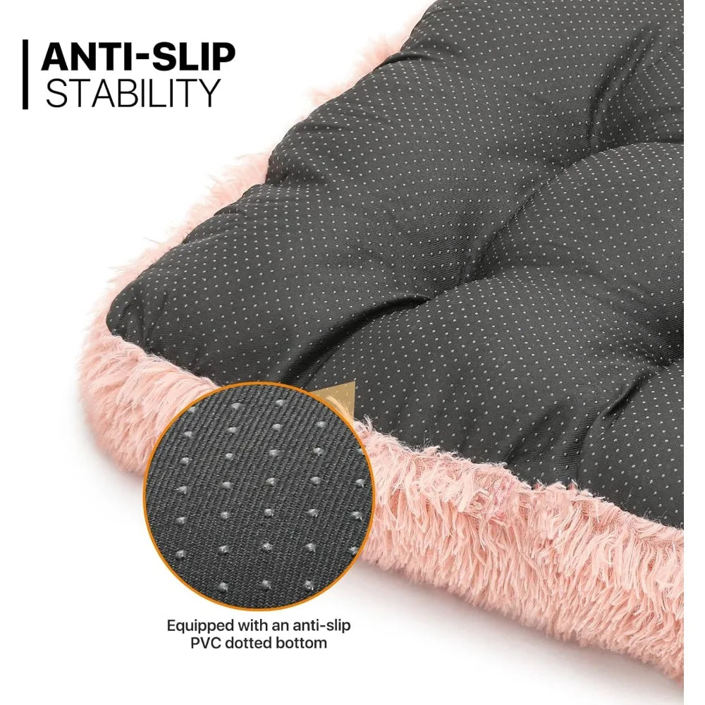 large dog bed - 40.5"x32.5"x5.5" machine washable plush pet bed, warm & cozy for dogs