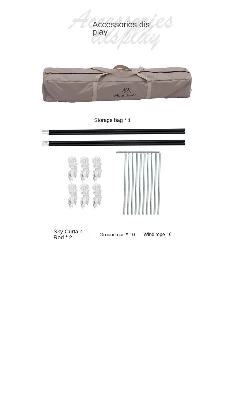 MOUNTAINHIKER Automatic Tent, Size 3-4 Persons, 2 Doors, 2 Windows, Sleeping Tent, Outdoor Tent, Hiking and Camping Tent Black