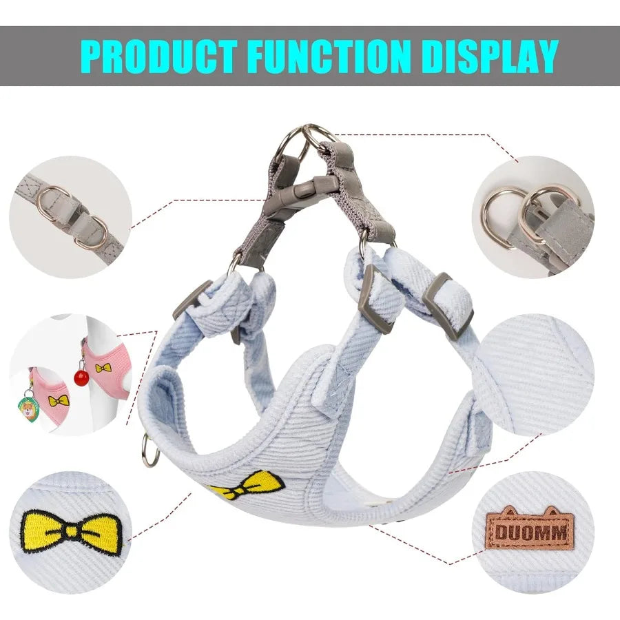 No Pull Dog Harness with Leash Pet Soft Vest Harness and Leash Set Dog Cat No Choke Escape Proof Harness Reflective Step in Har