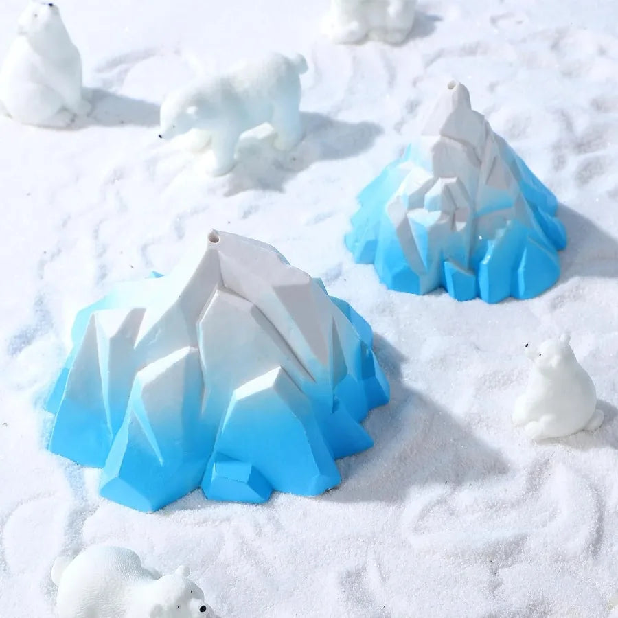 Aquarium Snow Mountain Decoration 4pcs Iceberg Model Fish Tank Iceberg Glacier Landscape Decoration Turtle Tank Accessories Blu