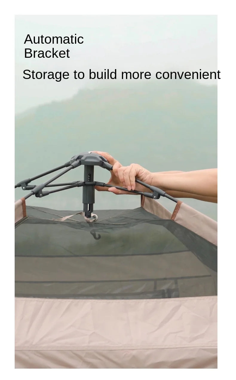 MOUNTAINHIKER Automatic Tent, Size 3-4 Persons, 2 Doors, 2 Windows, Sleeping Tent, Outdoor Tent, Hiking and Camping Tent Black