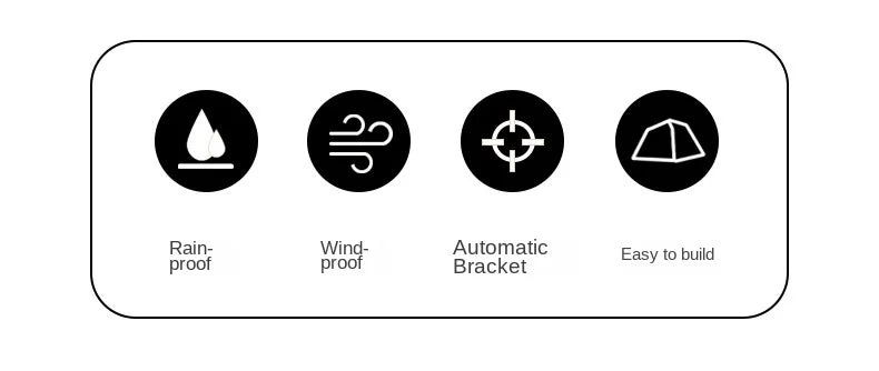 MOUNTAINHIKER Automatic Tent, Size 3-4 Persons, 2 Doors, 2 Windows, Sleeping Tent, Outdoor Tent, Hiking and Camping Tent Black