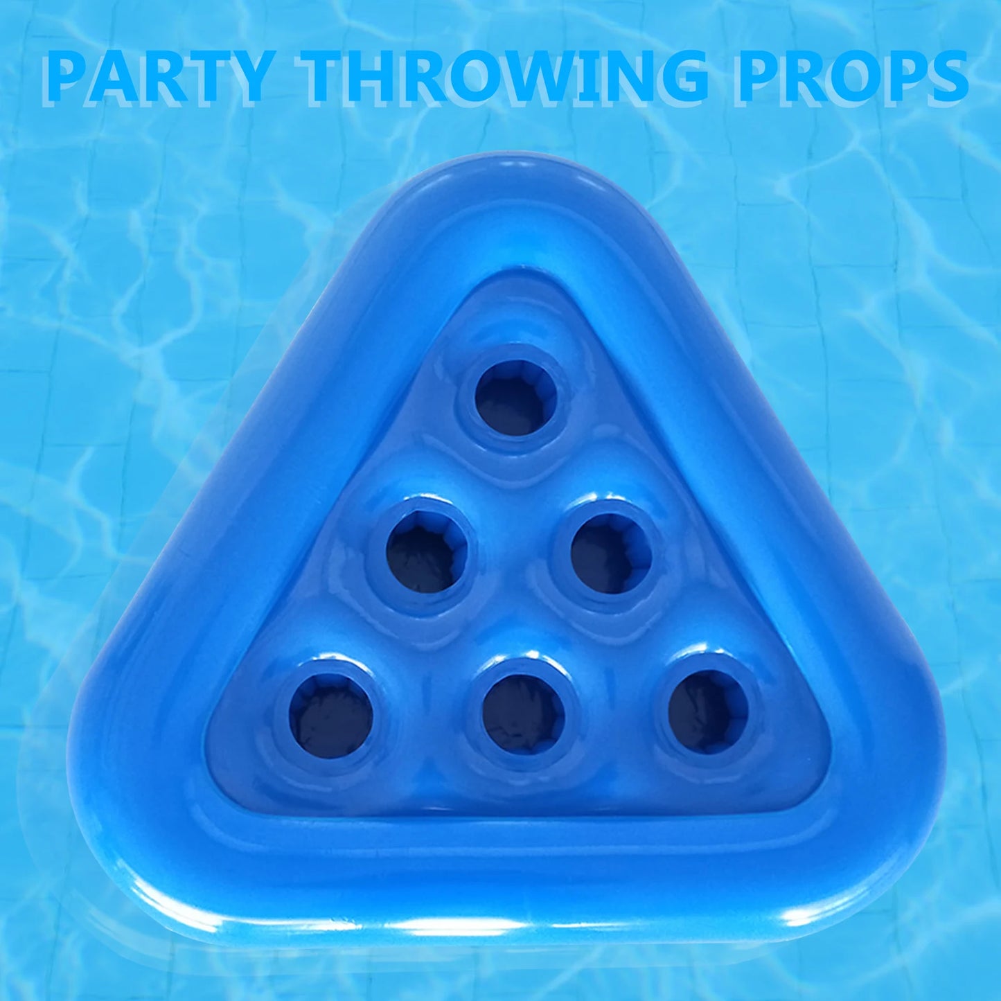6 Holes PVC Inflatable Triangle Drinks Cup Holder Placemat Swimming Pool Floats Table Bar Summer Water Party