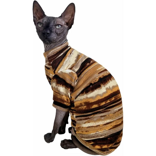 Sphynx Clothes Hairless Cat Shirt Cat Vest Pet Clothes Round Collar Vest Kitten Shirts Cats Small Dogs Apparel Rt Color Large