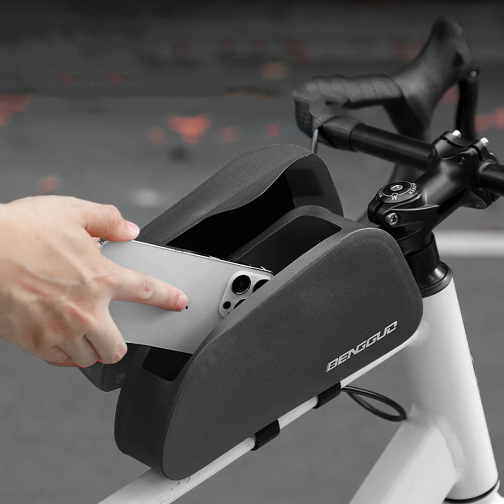 Bicycle Magnetic Lid Top Tube Bag Bicycle Front Frame Bag Cycling Pouch for Mountain Road Bike