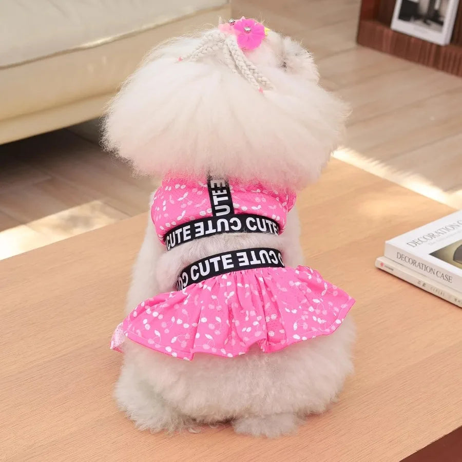 Two Piece Dog Sports Dress Athleisure Puppy irt Lightweight Small Dogs Girl Clothes Cat Apparel SPS12M