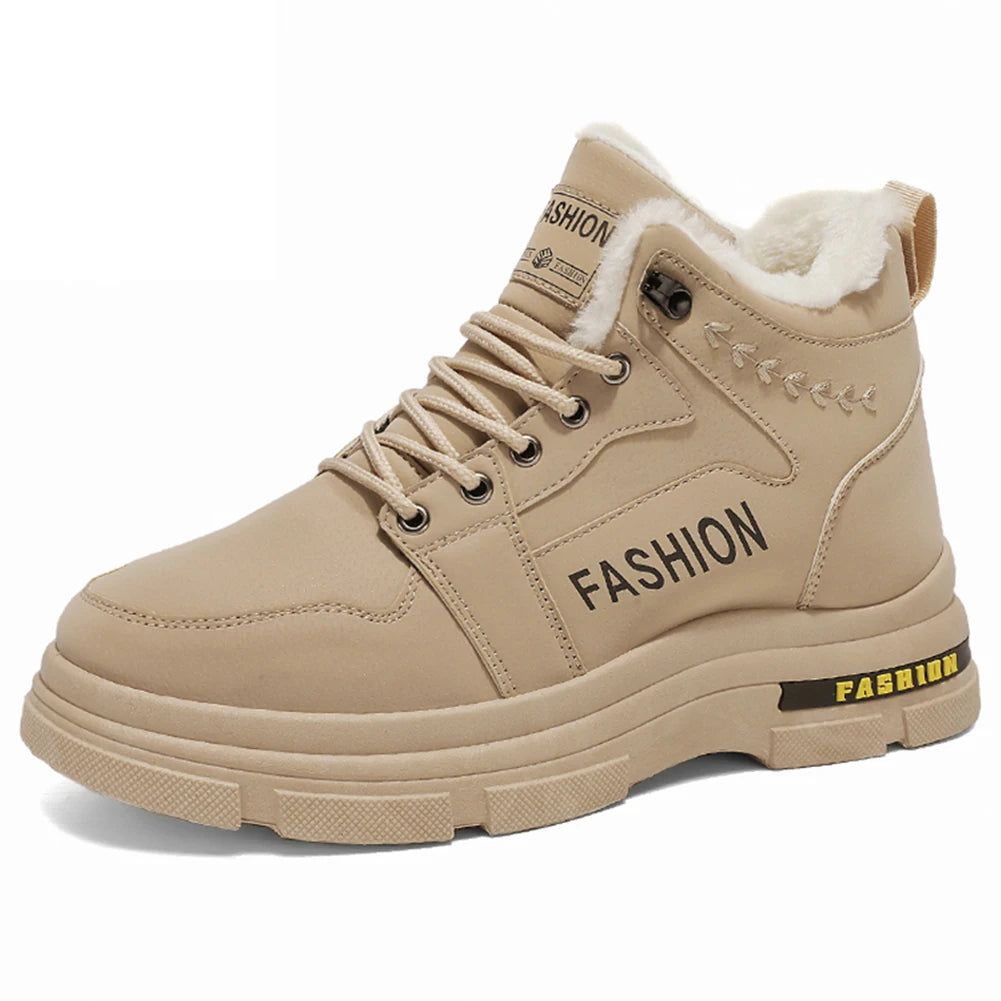 Men Snow Boots Outdoor Work Boots Anti-Slip Cold Weather Boots Lightweight Thick Sole Hiking Shoes for Travel