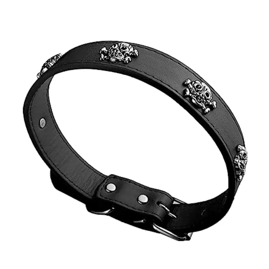 New Skull Dog Collar Skeleton Cat Collar Skull Design Pet Collar for Dogs and Cat Black Large Fits for Neck Girth from 13.5 to