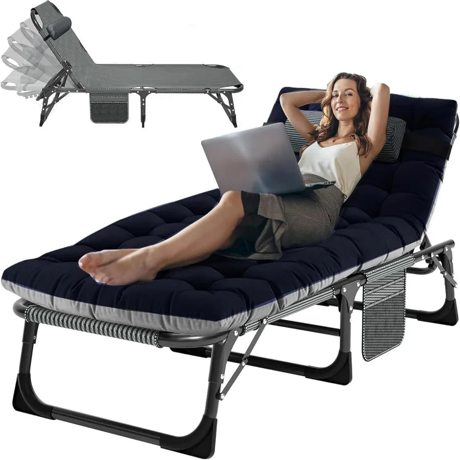 Camping Cot for Adults Heavy Duty Adjustable Bed for Sleeping Adjustable DoubleLayer 1200D with Mattress Carrying Bag for Home