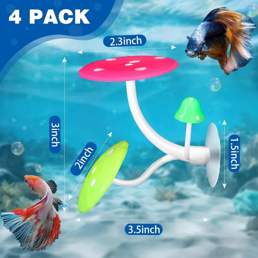 4 Pieces Betta Fish Tank Accessories Betta Leaf Hammock Pad Simulating The tural Habitat for Tank Aquarium Spawning Grounds Bre