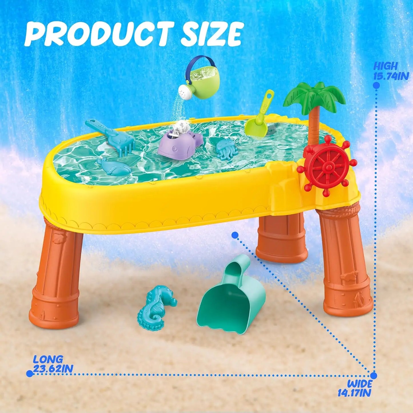 Sand Water Table for Toddlers - Summer Toys Kids Water Table, Outside Backyard Activity Sensory Play for Toddlers