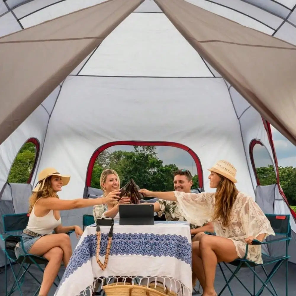 Camping Tent Cabin Tent 10 Person 2 Rooms Waterproof Shelter Large Room