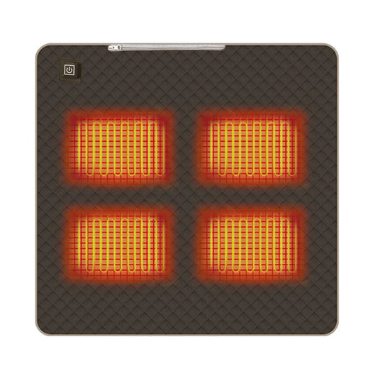 4 Heated Areas Camping Chair Heated Cushion Portable Heater Warm Pad 3 Adjustable Temperature for Winter Outdoor Stadium Fishing