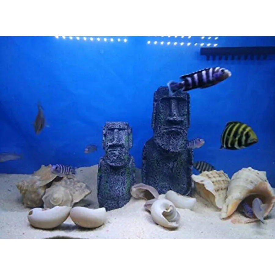 Ancient Easter Island Stone Head Aquarium Orment Fish Tank Landscape Orment Decoration Accessories