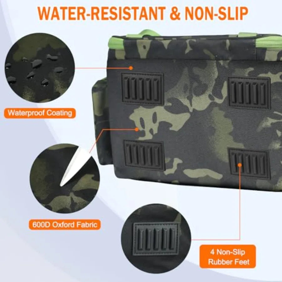 ayamaya Fishing Backpack 40L Tackle Backpack with Rod Holders 2 Tackle Trays Large Waterresistant Fishing Bag Equipments for Ou