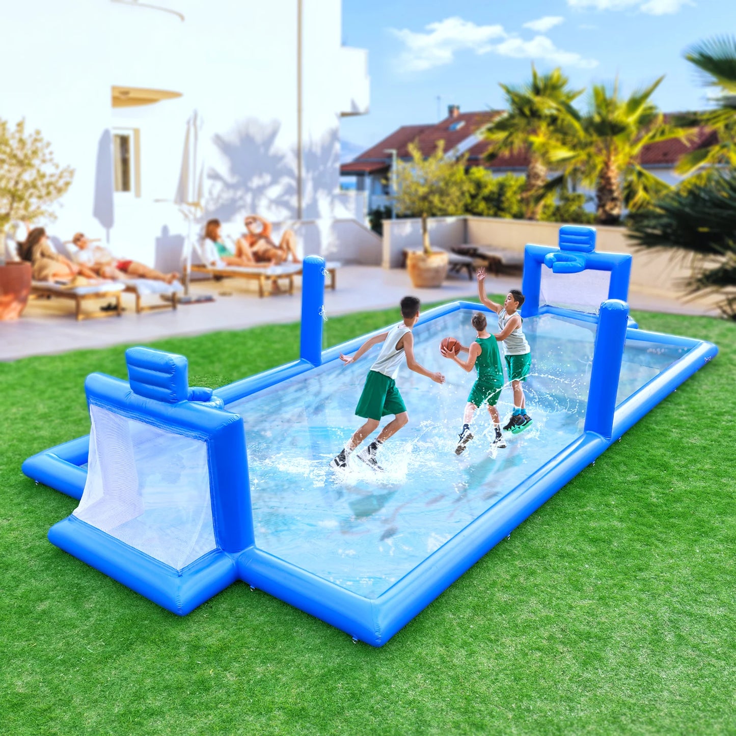 33FT Outdoor Inflatable Volleyball Court/ Soccer/Basketball Game for Kids Adults Commercial children's playground