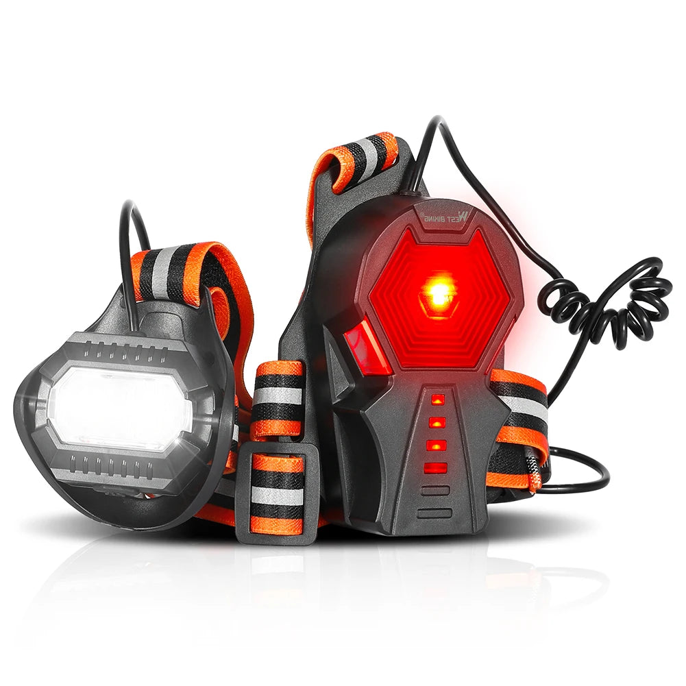 WEST BIKING Portable Sport Running Chest Lamp 3 Gear for Cycling Fishing Hiking Camping Multifunctional Night Running Flashlight