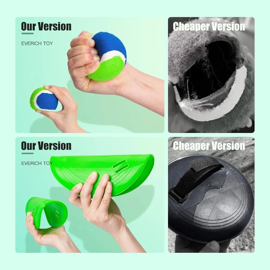 Toss and Catch Ball Game Set - Indoor and Outdoor Games for Kids 3-12, Beach Sand Pool Water Toy Includes 6 Paddles 6 Sticky Bal