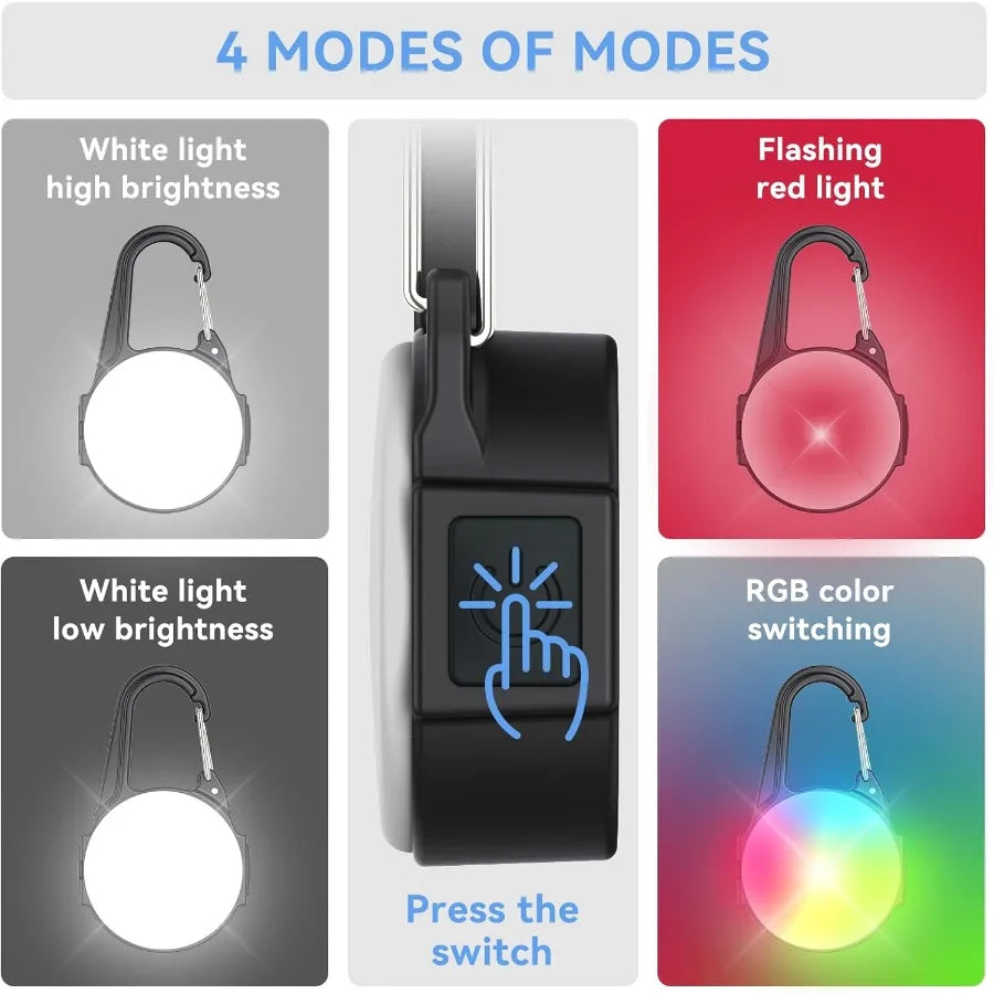 4 Modes Night Walking Lights IP68 Waterproof Collar Light for Nighttime Hiapacity Rechargeable Dog Light with 2 USB C Cables 2