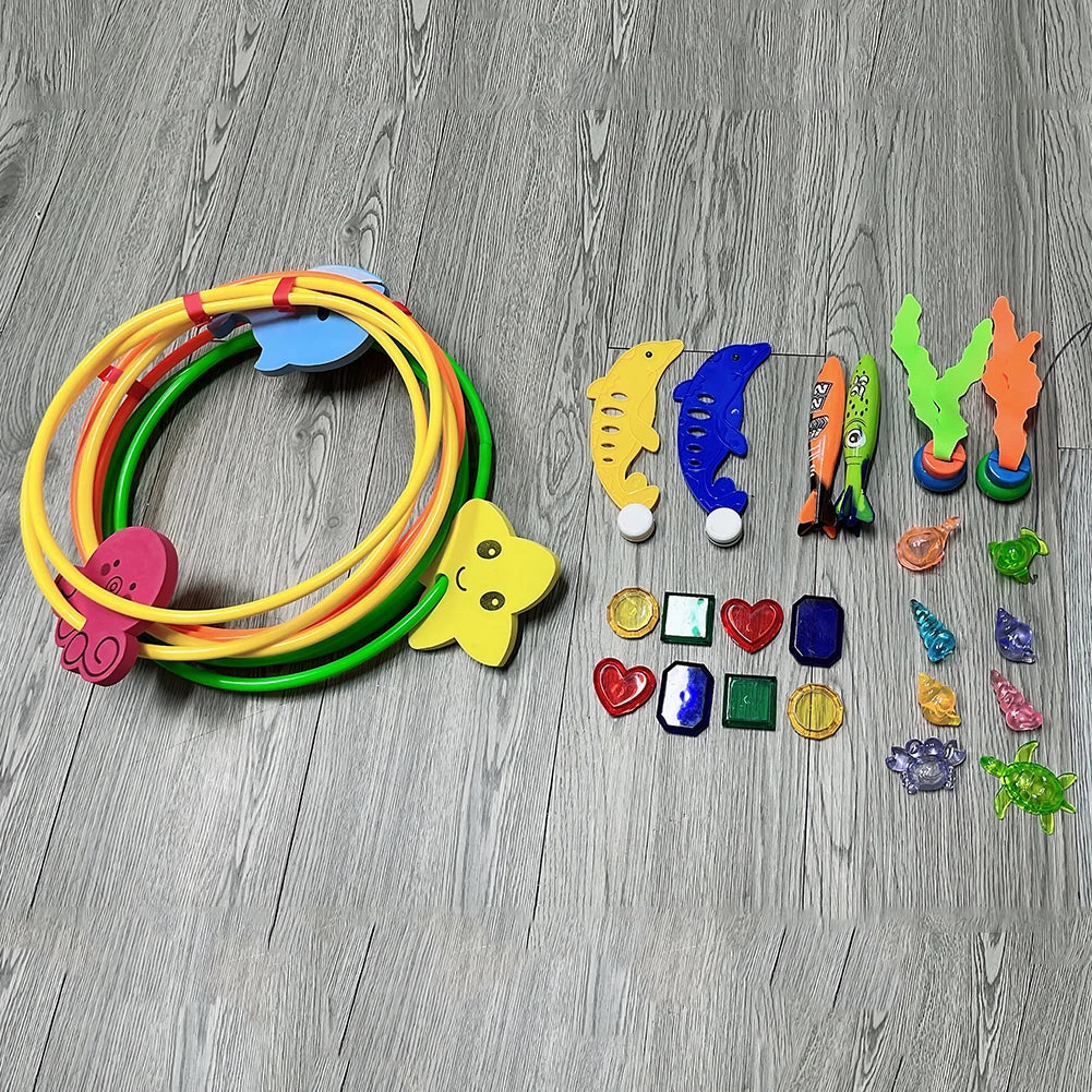 1setSummer Children Swimming Octopus Pool Diving Toys Water Sports Water Play Toys Diving Stick Gem Set Underwater Grabbing