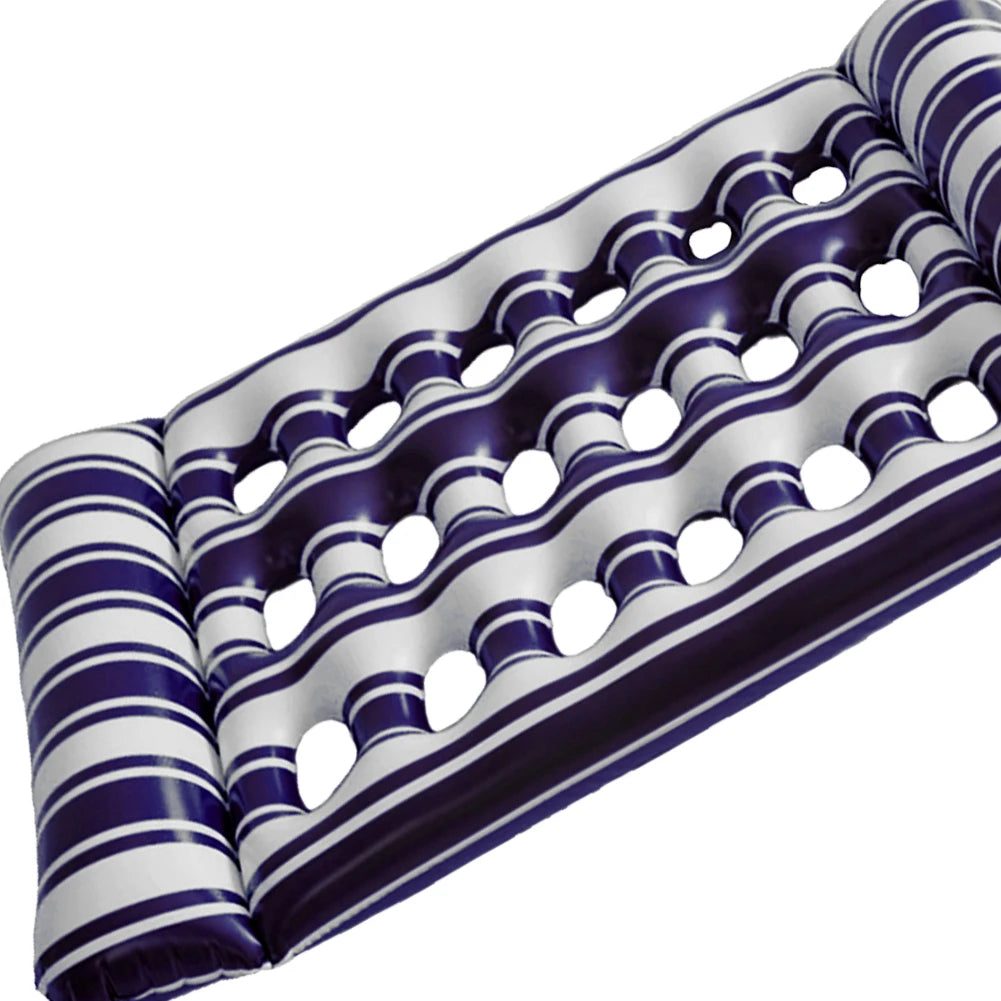 Inflatable Floating Bed Portable Floating Lounger Air Mattress Foldable Swimming Pool Air Mattress for Swimming Pool Party