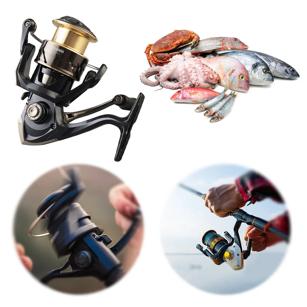 Metal Spinning Reel 5.2/1 Fishing Reel All Purpose Fishing Spinning Reel Fishing Accessories for Saltwater Or Freshwater